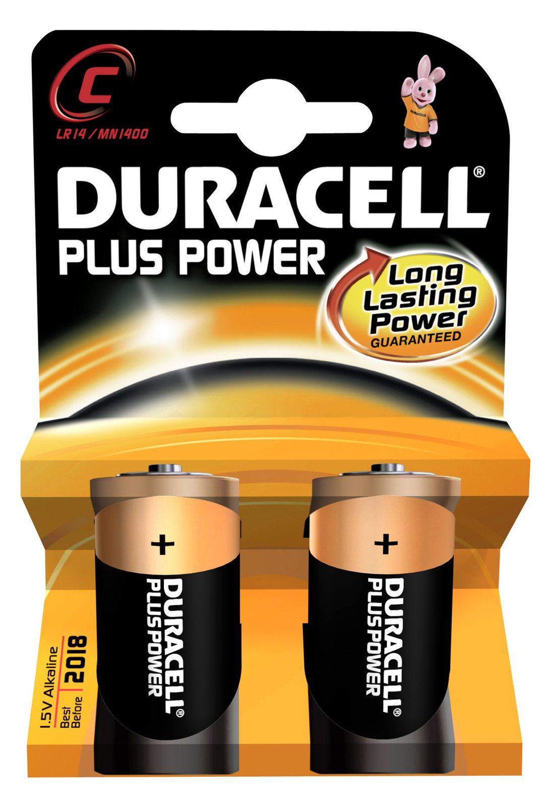 Duracell Plus - Batterie 2 x C - Alkalisch - Schwarz