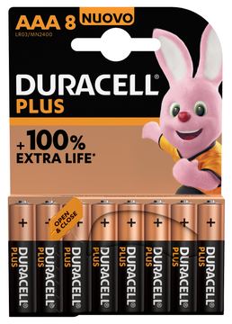 Duracell Plus 100 AAA - Einwegbatterie - AAA - Alkali - 1,5 V - 8 Stück(e) - Beige - Schwarz von LumaTech