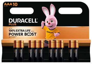 Duracell Plus Power Boost Micro AAA -Batterie Alkali-Mangan 10 St. - Batterie - Micro (AAA) von LumaTech