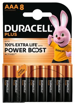 Duracell Plus Power Boost Micro AAA -Batterie Alkali-Mangan 8 St. - Batterie - Micro (AAA) von LumaTech