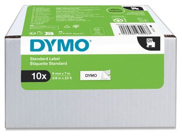 Dymo D1 - Selbstklebend - Schwarz auf Weiß - Rolle (0,9 cm x 7 m) von LumaTech
