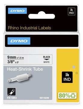 Dymo IND - Klebstoff - Schwarz auf Weiß - Rolle (0,9 cm x 1 m) von LumaTech