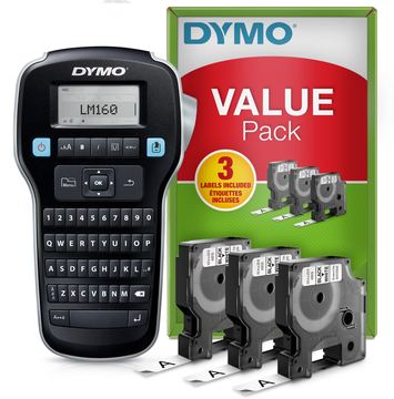 Dymo LabelMANAGER 160 - Value Pack - Beschriftungsgerät - s/w - Thermotransfer - Rolle (1,2 cm) von LumaTech