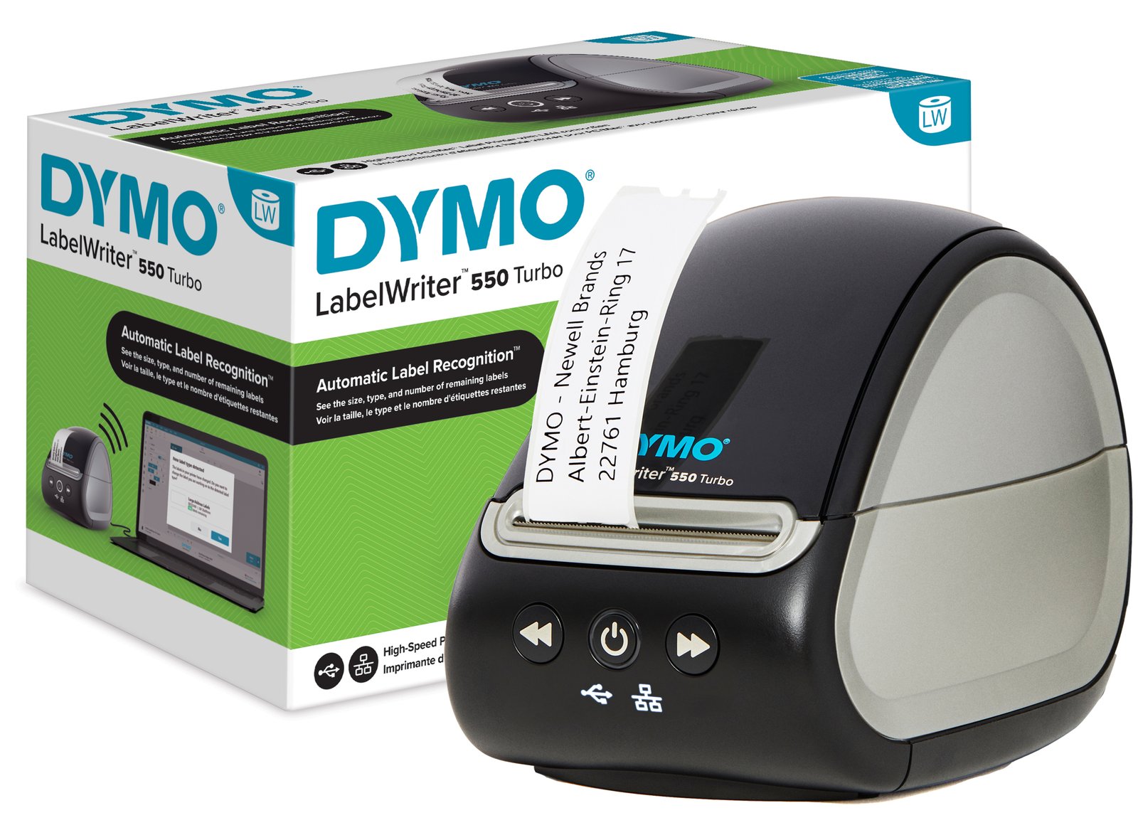 Dymo LabelWriter 550 Turbo - Etikettendrucker - Thermodirekt - Rolle (6,2 cm)