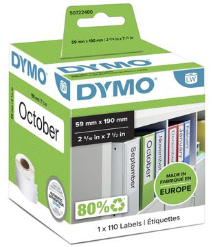 Dymo LabelWriter LAF Labels Large - Schwarz auf Weiß - 59 x 190 mm 110 Etikett(en) (1 Rolle(n) von LumaTech