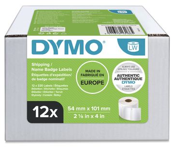 Dymo Shipping / Name Badge Labels - Klebstoff - weiß - 54 x 101 mm 2640 Etikett(en) (12 Rolle(n) von LumaTech