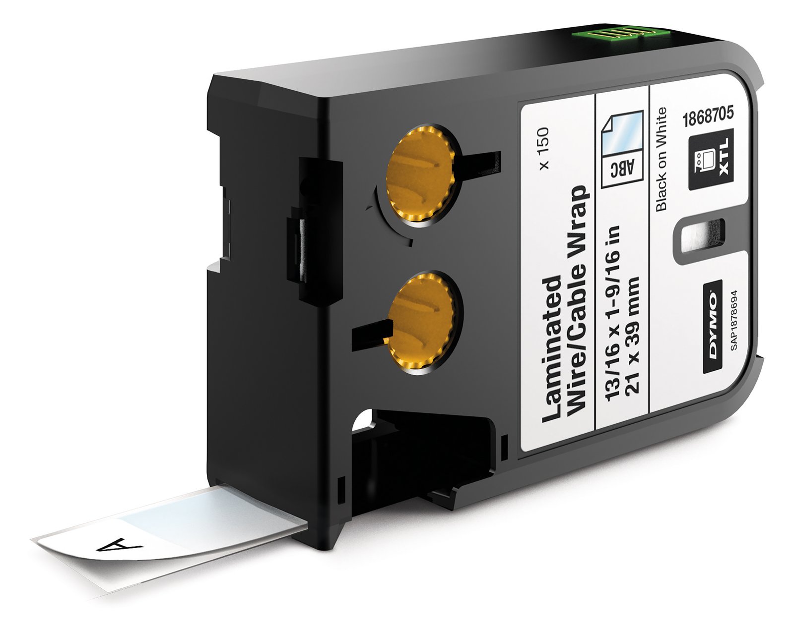 Dymo XTL - Vinyl - permanenter Klebstoff - Schwarz auf Weiß