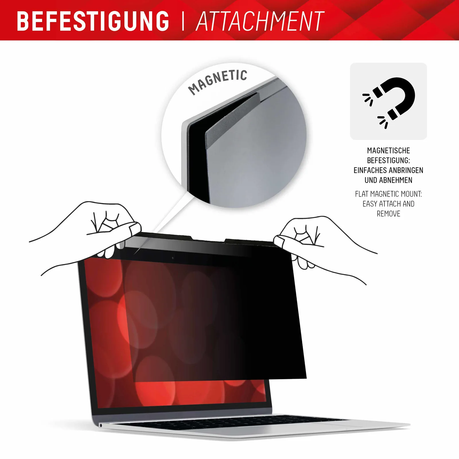 E.V.I. 01764 - 33,8 cm (13.3 Zoll) - Notebook - Rahmenloser Blickschutzfilter - 5H - Antireflexbeschichtung, Ansicht 5