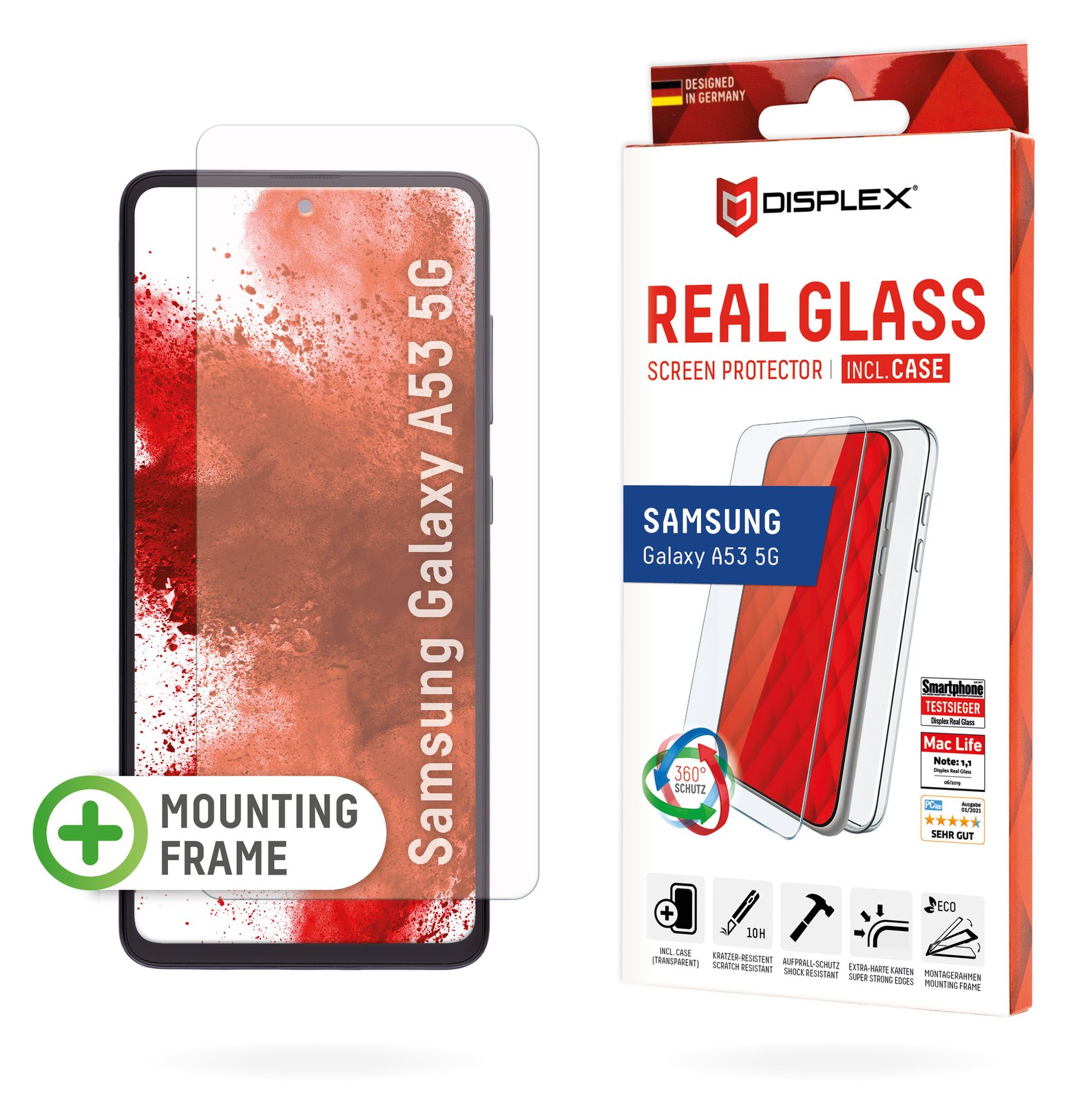 E.V.I. DISPLEX Real Glass - Schutzhülle für Mobiltelefon - Galaxy A53 5G