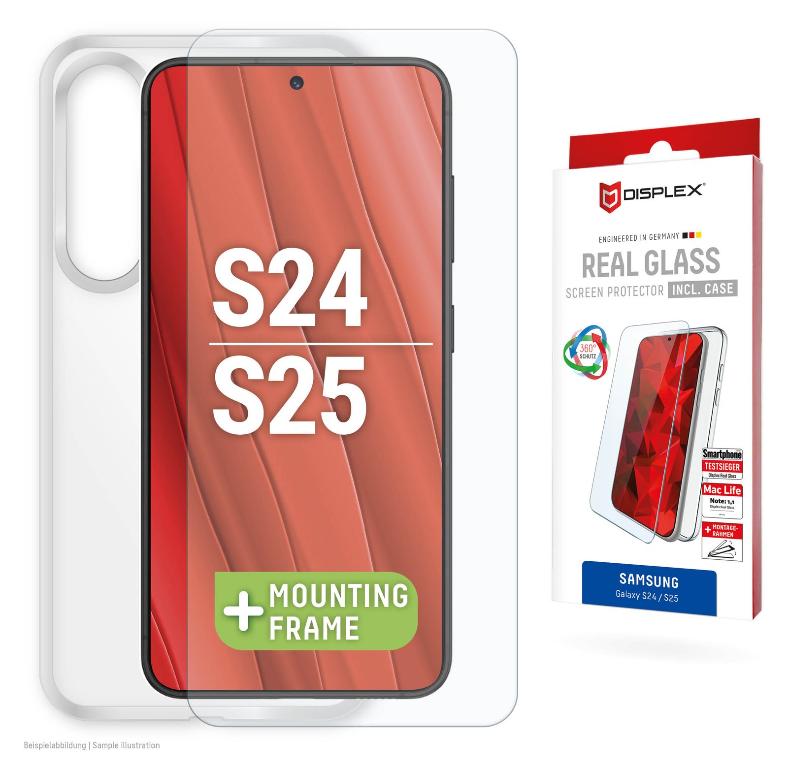 E.V.I. DISPLEX Real Glass+ Case Samsung Galaxy S24