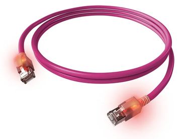 EasyLan saCon EasyLan DualBoot LED Patchkabel S/FTP, violett 0,50m Kat.6A - EasyLan DualBoot LED Patchkabel RJ45 S/FTP von LumaTech