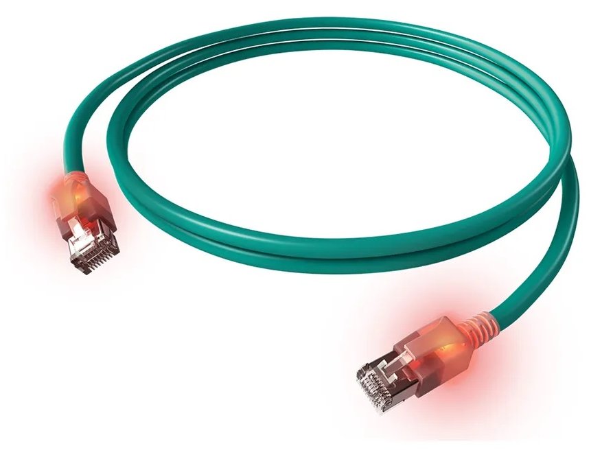 EasyLan saCon EasyLan DualBoot LED-Patchkabel S/FTP, Kat.6A, 0,5m, türkis - EasyLan DualBoot LED Patchkabel RJ45 S/FTP