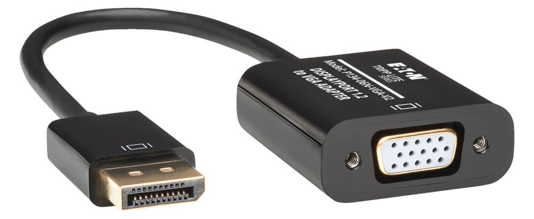 Eaton P134-06N-VGA-V2 Aktiver DisplayPort-auf-VGA-Aktiv-Adapter-Videokonverter - DP Ver 1.2 (Stecker/Buchse)