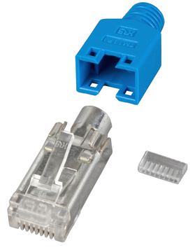 EFB Elektronik RJ45-Hirose Stecker STP, TM11 blau, 100 Stück, 3 Elemente, Cat. 5e von LumaTech