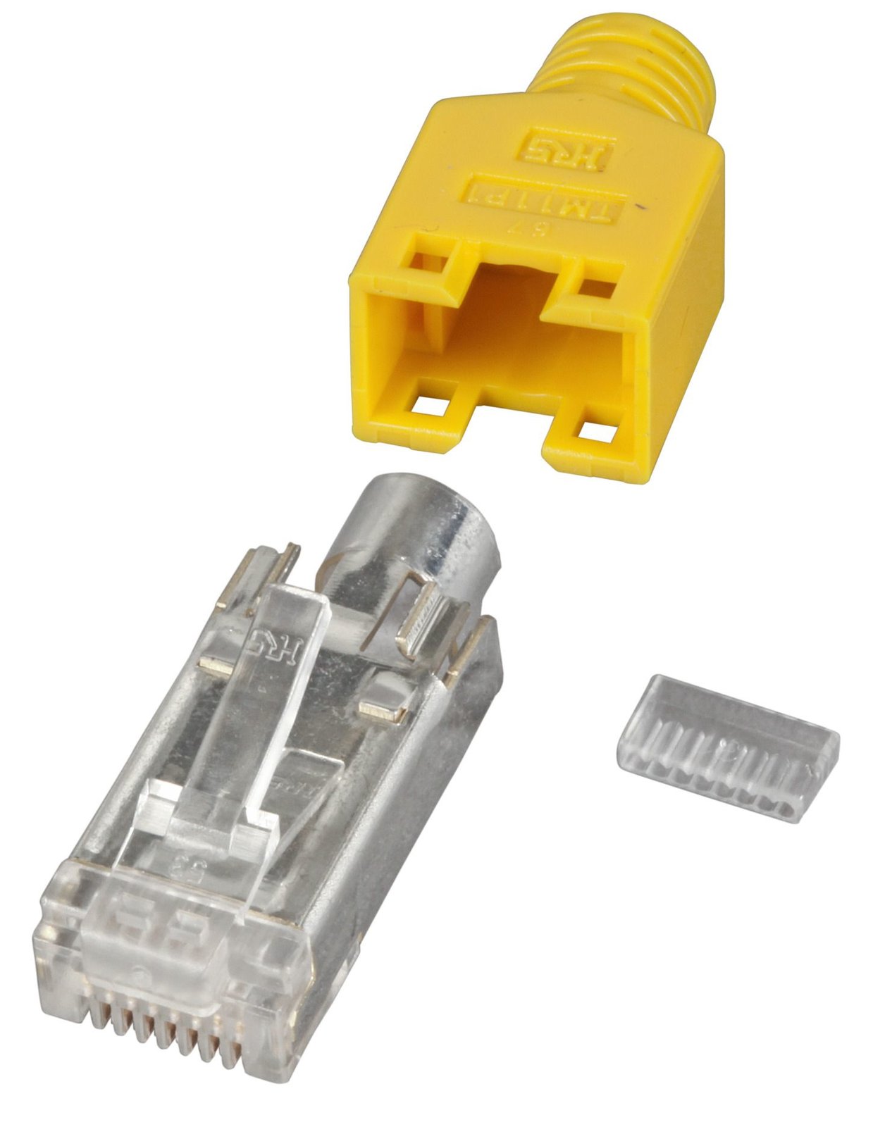 EFB Elektronik RJ45-Hirose Stecker STP, TM11 gelb, 100 Stück, 3 Elemente, Cat. 5e