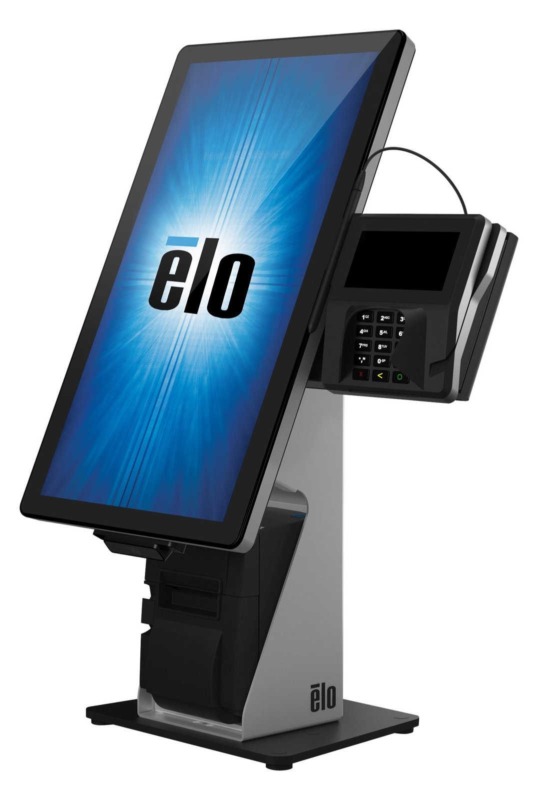 Elo Touch Solutions Elo Wallaby Self-Service Floor Base - Aufstellung - für POS-Terminal - Schwarz/Silber