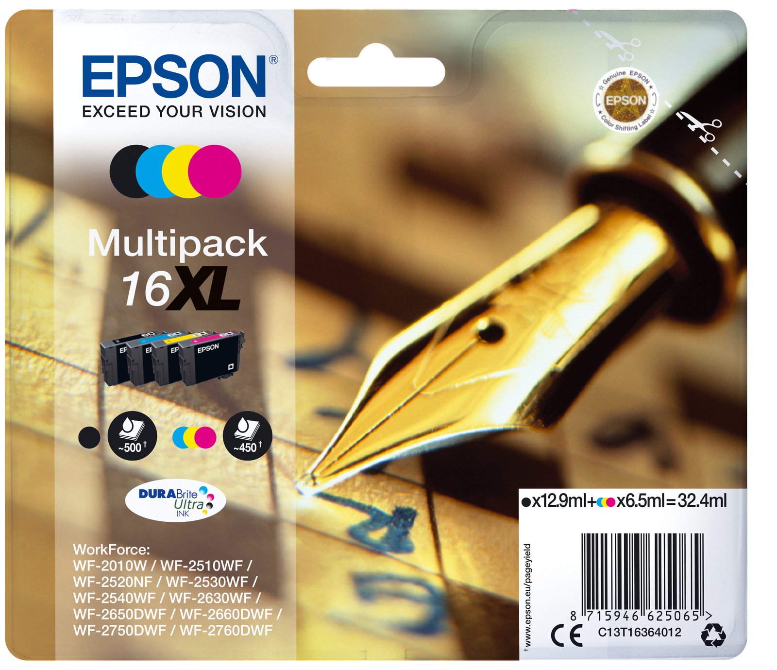 Epson 16XL Multipack - 4er-Pack - XL - Schwarz, Gelb, Cyan, Magenta