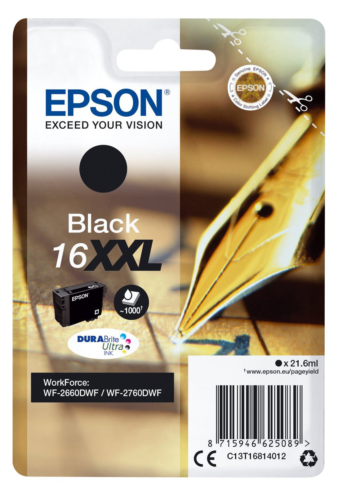 Epson 16XXL - 21.6 ml - XL - Schwarz - Original