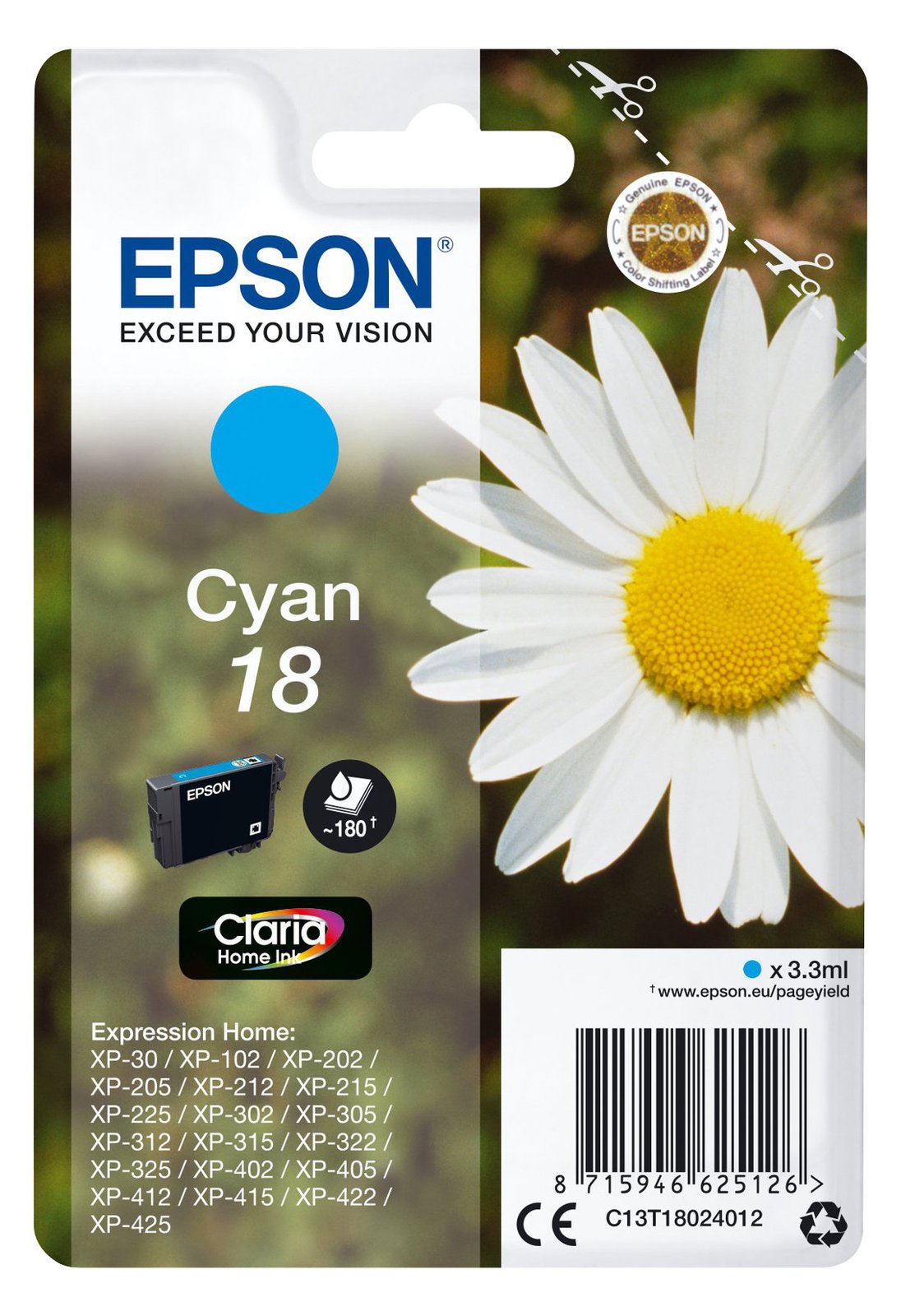 Epson 18 - 3.3 ml - Cyan - Original - Tintenpatrone