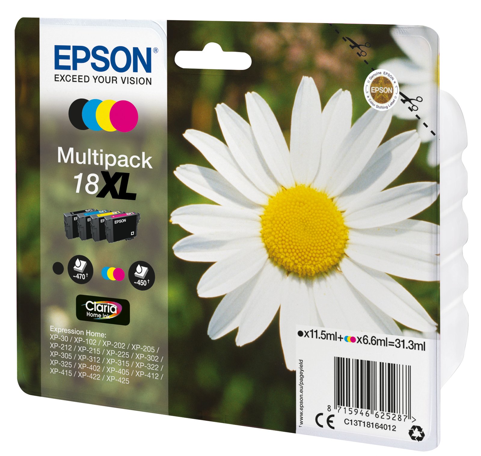 Epson 18XL - 4er-Pack - XL - Schwarz, Gelb, Cyan, Magenta