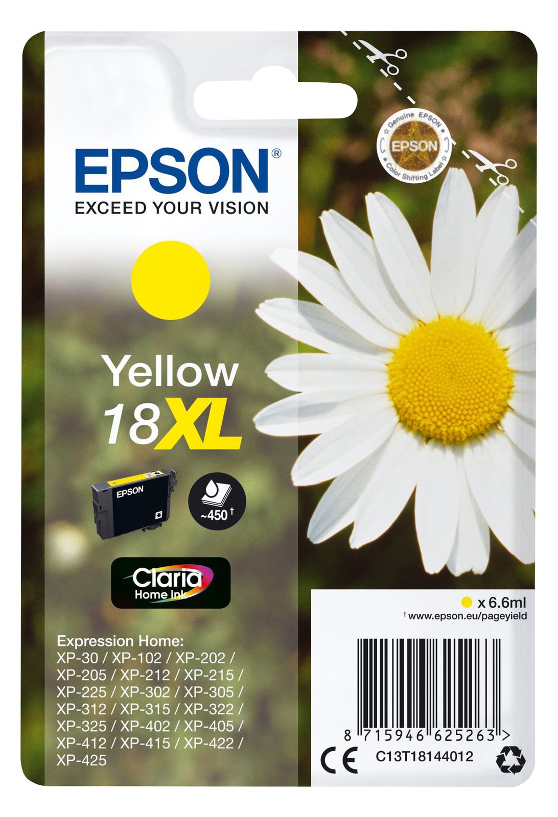 Epson 18XL - 6.6 ml - XL - Gelb - Original - Tintenpatrone