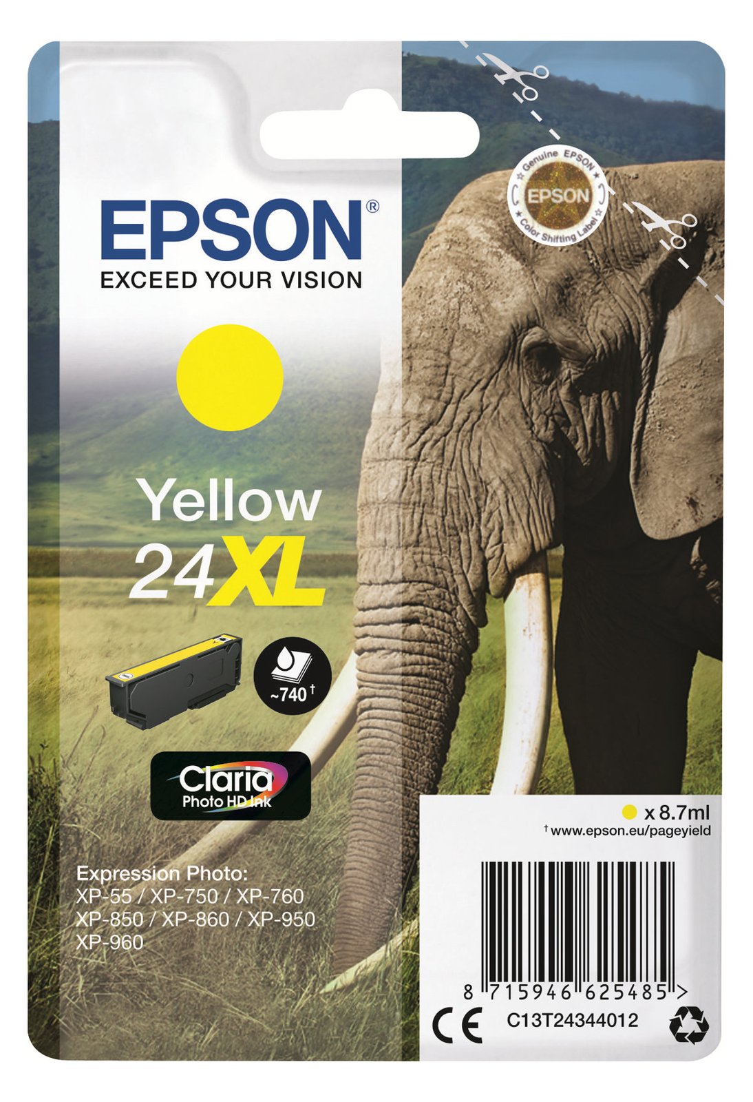 Epson 24XL - 8.7 ml - XL - Gelb - Original - Tintenpatrone