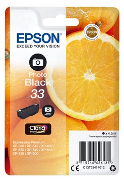 Epson 33 - 4.5 ml - Photo schwarz - Original von LumaTech