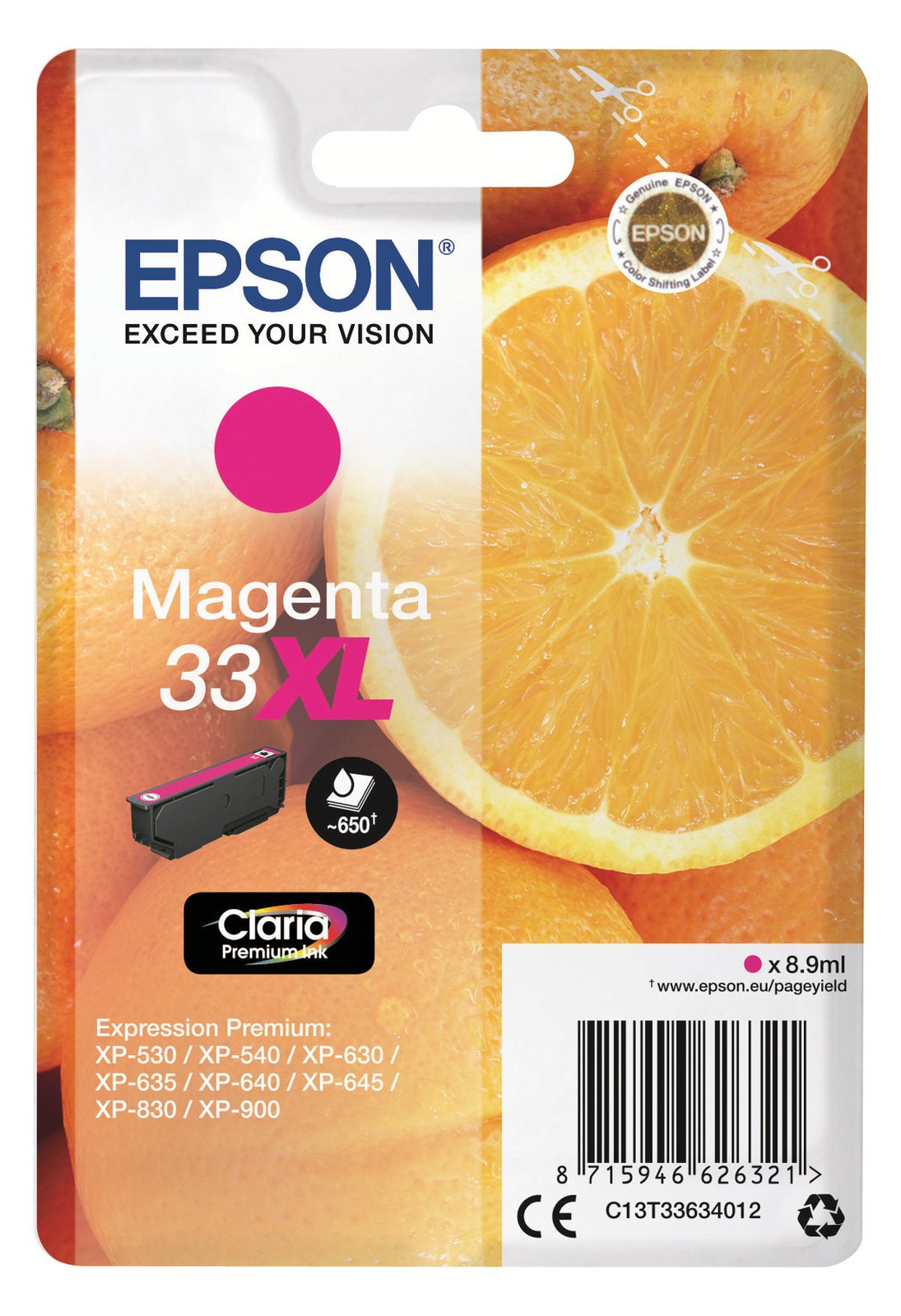 Epson 33XL - 8.9 ml - XL - Magenta - Original