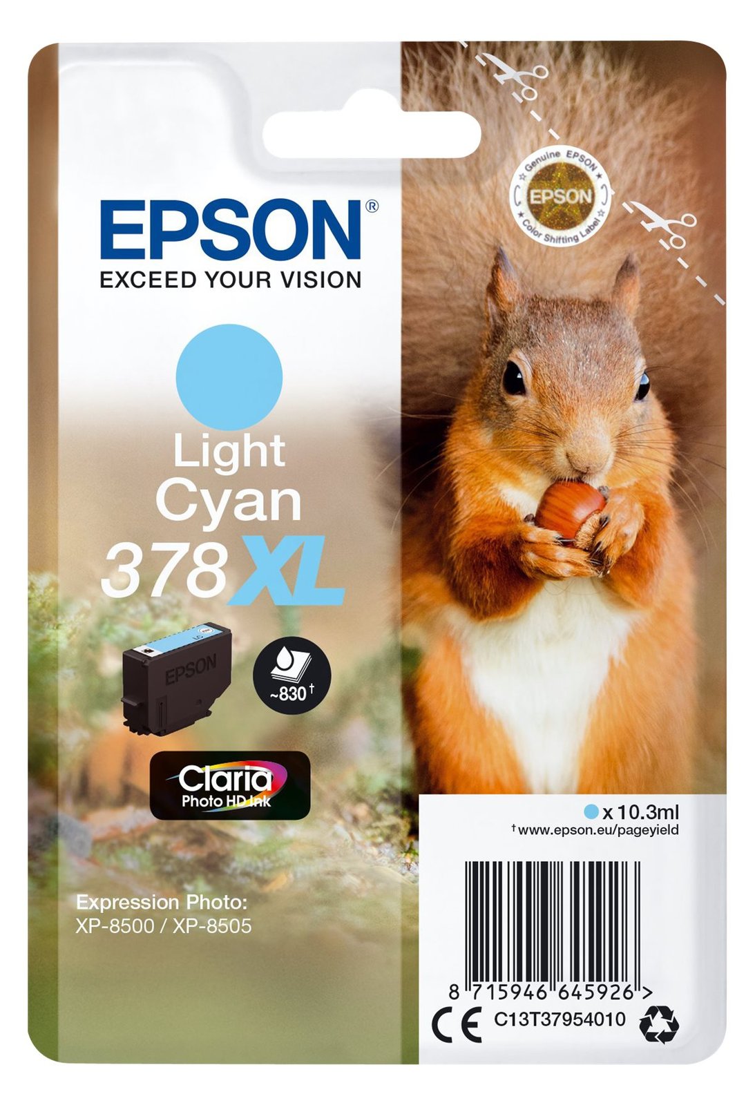 Epson 378XL - 10.3 ml - XL - hell Cyan - Original