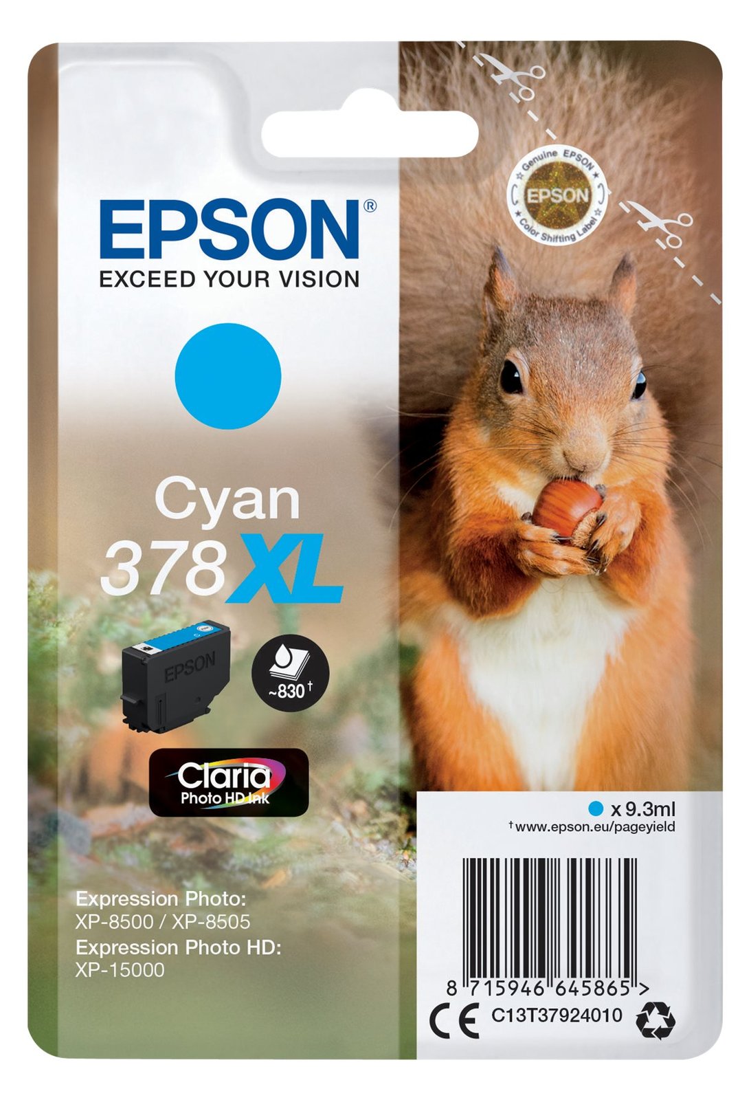 Epson 378XL - 9.3 ml - mit hoher Kapazität - Cyan