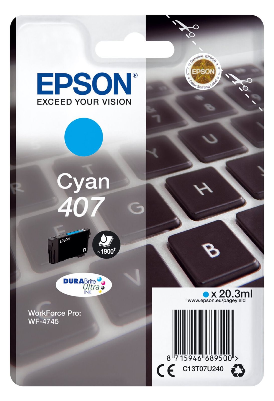 Epson 407 - 20.3 ml - L-Größe - Cyan - original