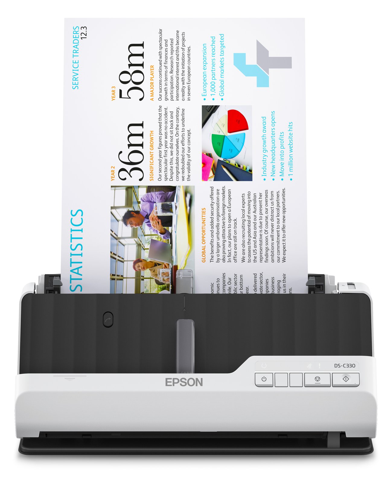 Epson DS-C330 - Einzelblatt-Scanner - Duplex - A4/Legal - 600 dpi x 600 dpi - automatischer Dokumenteneinzug (20 Seiten)