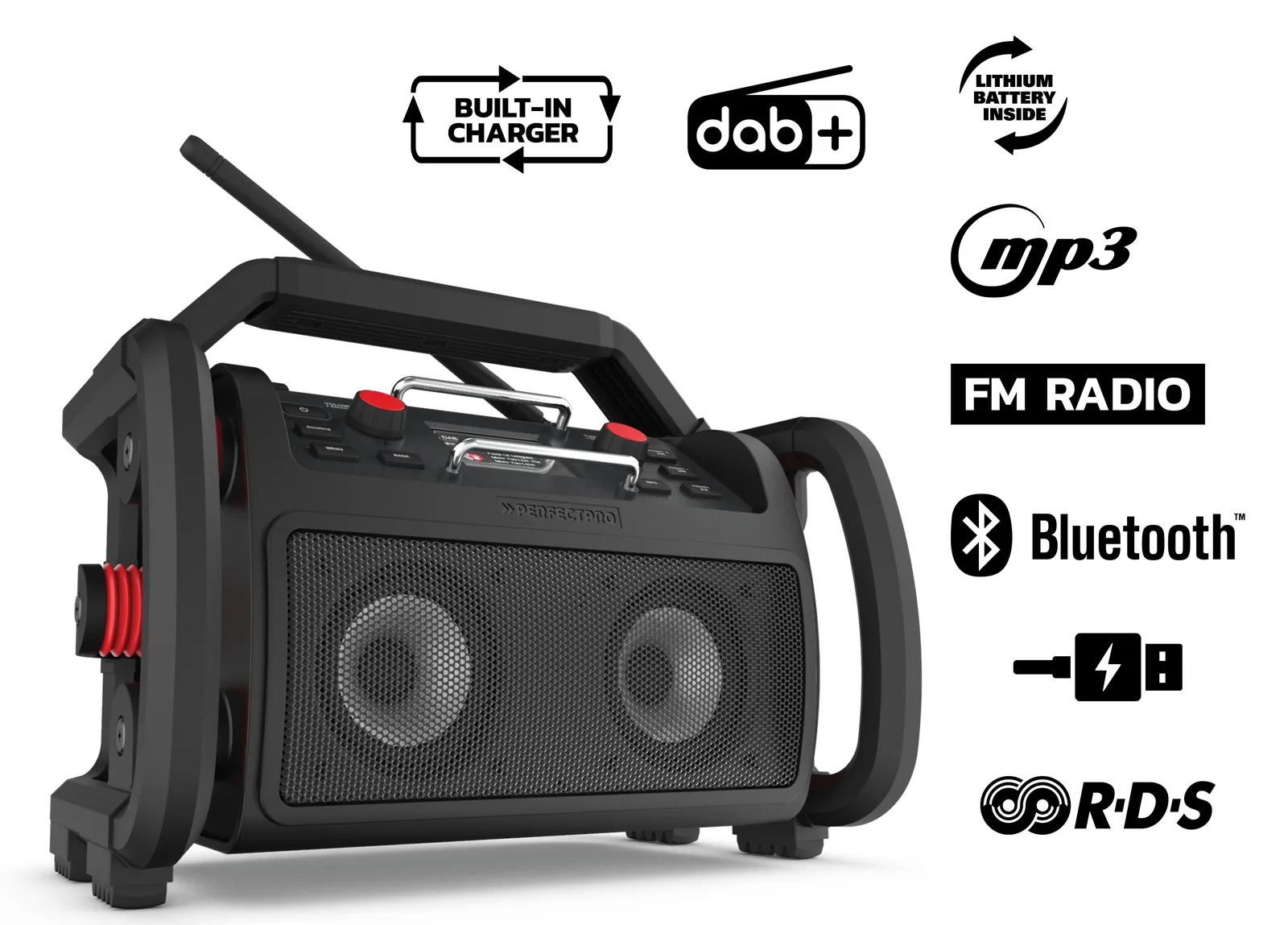 Perfectpro Baustellenradio Rockpro Schwarz - Tuner - 4.1, Ansicht 3