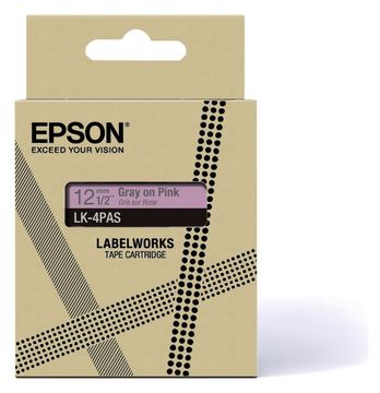 Epson LabelWorks LK-4PAS - Soft Pink/Gray - Rolle (1,2 cm) von LumaTech