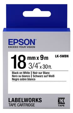 Epson LabelWorks LK-5WBN - Schwarz auf Weiß - Rolle (1,8 cm x 9 m) von LumaTech
