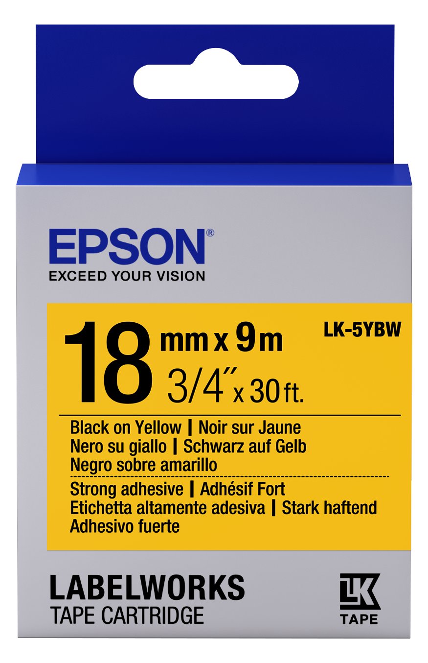 Epson LabelWorks LK-5YBW - Schwarz auf Gelb - Rolle (1,8 cm x 9 m)