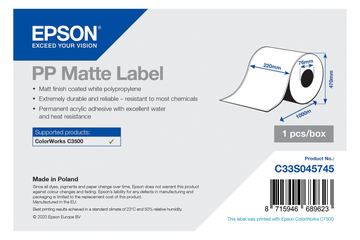 Epson Matt - Rolle (22 cm x 750 m) 1 Rolle(n) Etikettenpapier - für ColorWorks CW-C4000E (BK) von LumaTech