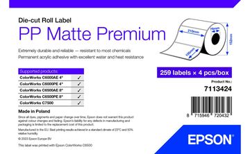 Epson Premium - Polypropylen (PP) - matt - permanenter Acrylklebstoff - 105 x 210 mm 1036 Etikett(en) (4 Rolle(n) von LumaTech