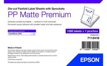 Epson Premium - Polypropylen (PP) - matt - permanenter Acrylklebstoff - 203 x 152 mm 1000 Etikett(en) (1 Bogen x 1000) von LumaTech