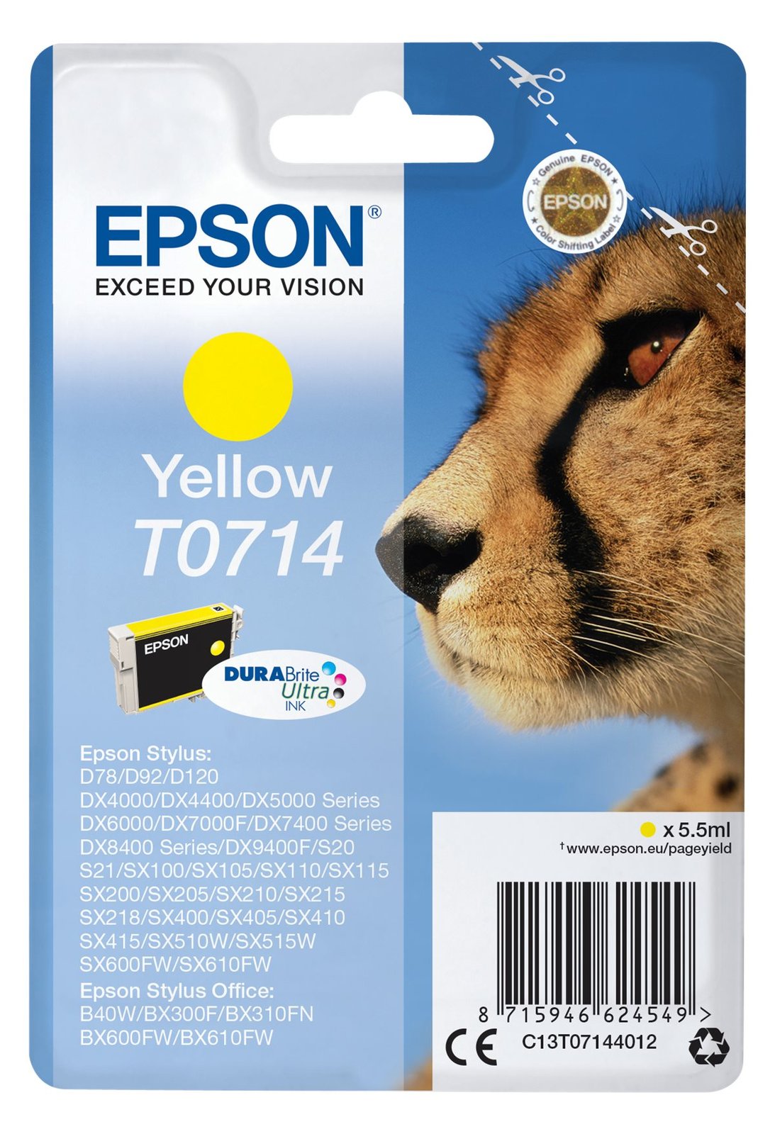 Epson T0714 - 5.5 ml - Gelb - Original - Tintenpatrone