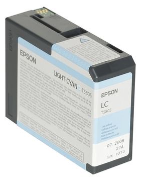 Epson T5805 - 80 ml - hell Cyan - Original - Tintenpatrone von LumaTech