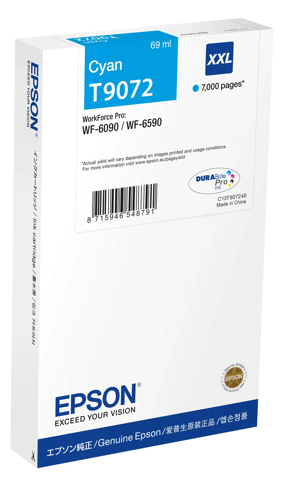 Epson T9072 - 69 ml - Größe XXL - Cyan - original, Ansicht 2