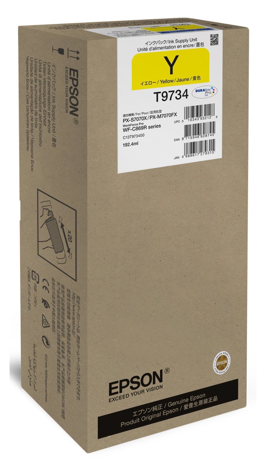 Epson T9734 - 192.4 ml - Größe XL - Gelb - original
