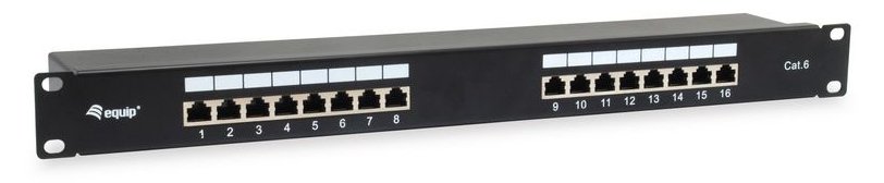 Equip Cat.6 Geschirmtes Patch Panel - Schwarz - 10/100/1000Base-T(X) - Gigabit Ethernet - 1000 Mbit/s - RJ-45 - Cat6