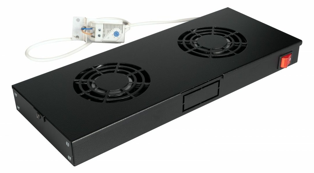 Equip Lüftermodul 19 für Serverschränke 2xLüfter RAL9005 - Zubehör Stromversorgung - 0,12 m