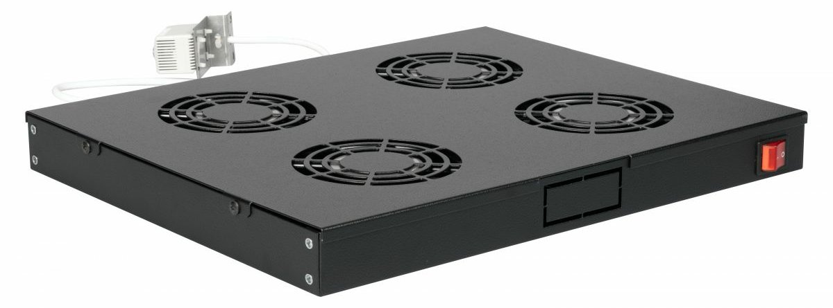 Equip Lüftermodul 19 für Serverschränke 4xLüfter RAL9005 - Zubehör Stromversorgung - 0,12 m