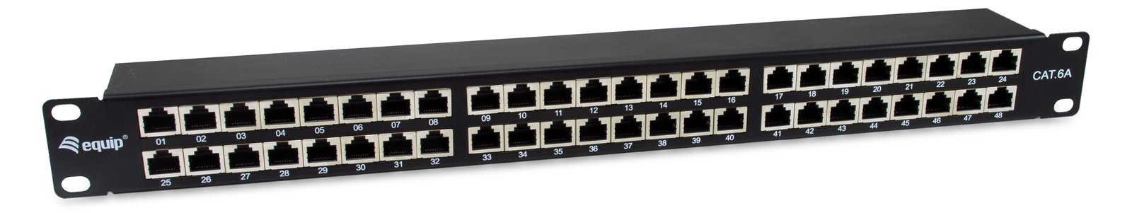 Equip Patchpanel 48x RJ45 Cat6A 19 FTP 1HE Premium schwarz - Patch-Panel - Ethernet