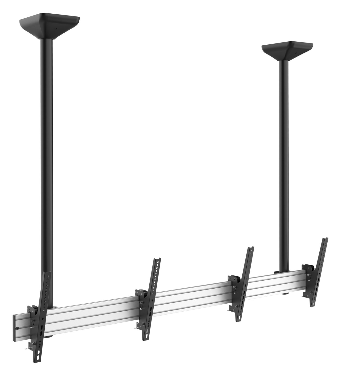 Equip Pro - Klammer - für 2 LCD-Displays - Kunststoff, Aluminium, Stahl - Schwarz, Silber - 114.3-139.7 cm (45-55)