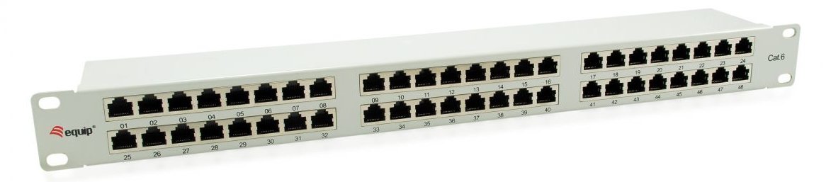 Equip Pro - Patch Panel - Rack montierbar - CAT 6 - STP - RJ-45 X 48 - Hellgrau - 1U - 48.3 cm (19)