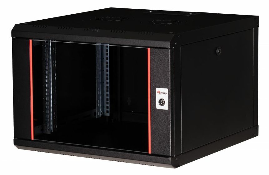 Equip Pro Mount - Schrank Netzwerkschrank - 600x600 mm, mit Glastür, abnehmbare Paneele - Tiefschwarz (RAL 9005)